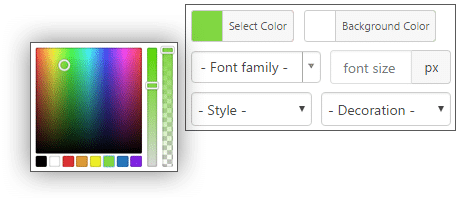 Colore carattere - Contenuto Visualizzazioni Pro for WordPress
